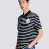 Polo a righe con emblema College Polo a righe con emblema College