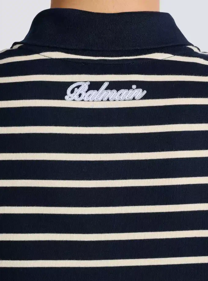 Polo a righe con emblema College Polo a righe con emblema College