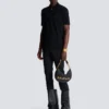 Polo in cotone con etichetta Balmain Couture in pelle Polo in cotone con etichetta Balmain Couture in pelle