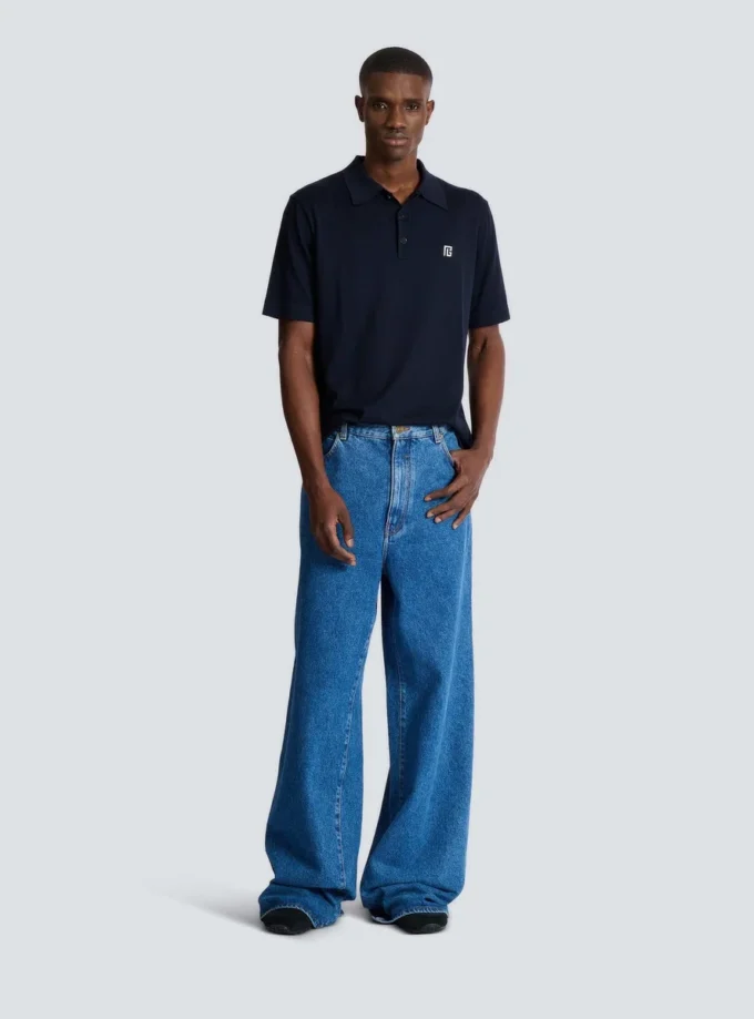 Polo in cotone ricamato Polo in cotone ricamato
