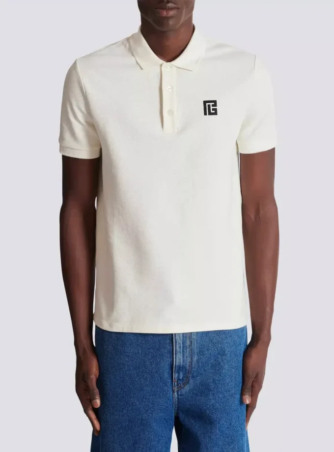 Polo in cotone ricamato Polo in cotone ricamato