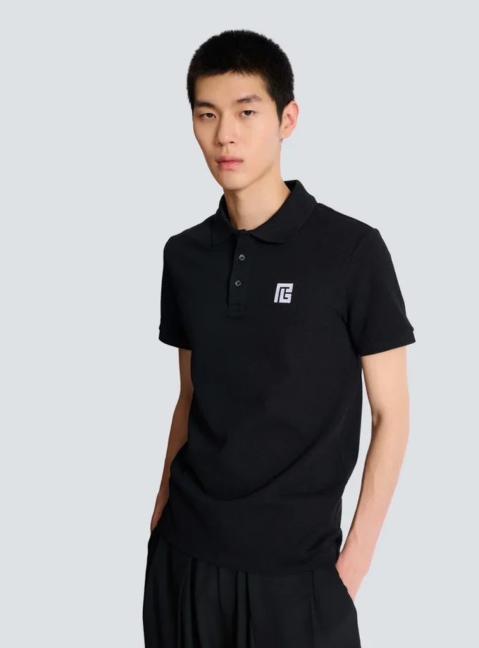Polo in cotone ricamato Polo in cotone ricamato