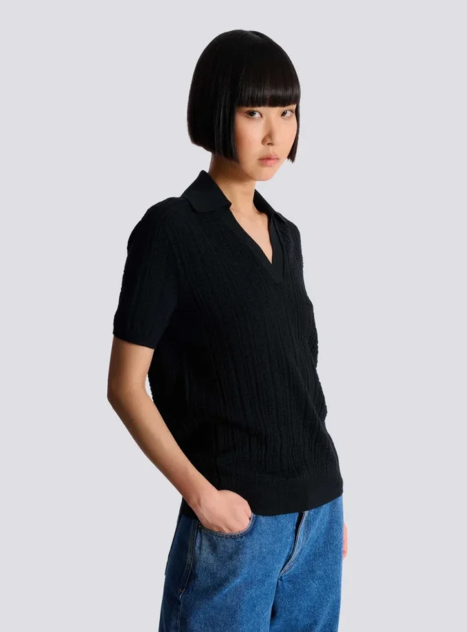 Polo in maglia con monogramma