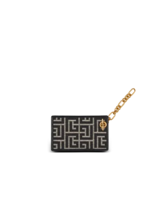 Portacarte jacquard con monogramma Pulse