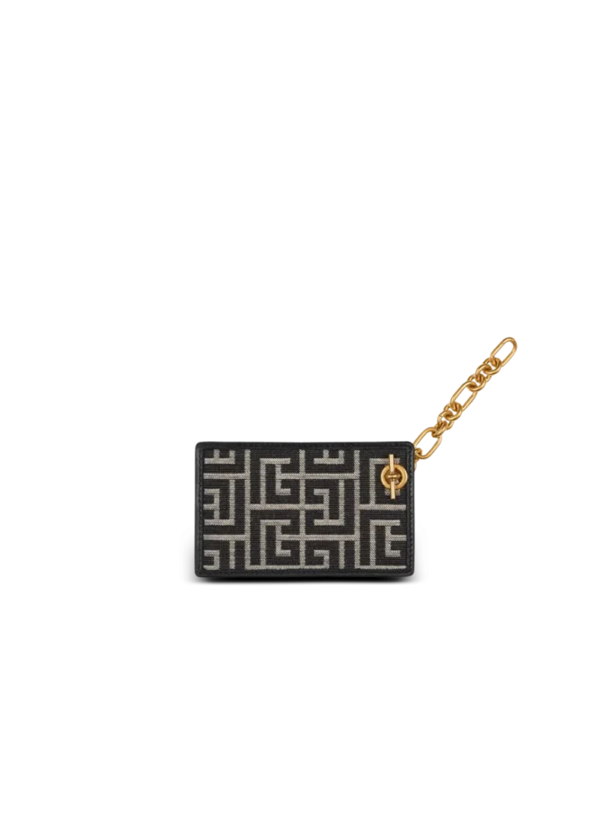 Portacarte jacquard con monogramma Pulse