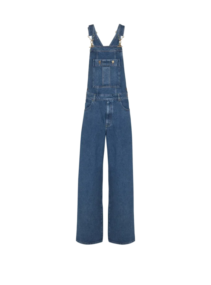 Salopette in denim blu scuro