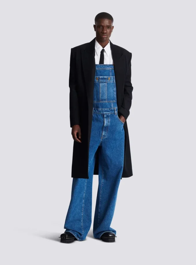Salopette in denim blu scuro