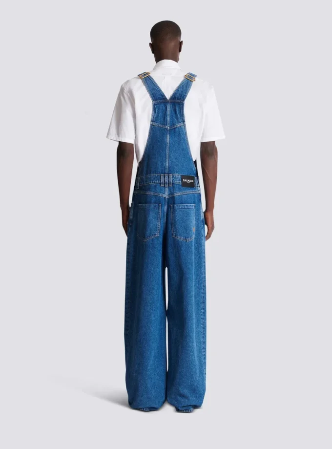 Salopette in denim blu scuro
