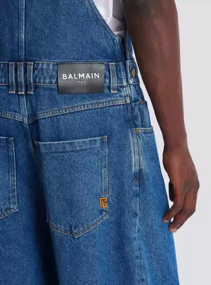 Salopette in denim blu scuro