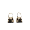 Sandali slingback in gabardine di cotone con piercing