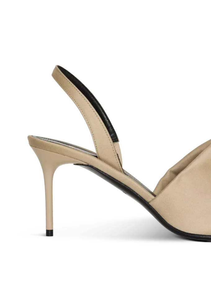 Sandali slingback in gabardine di cotone con piercing