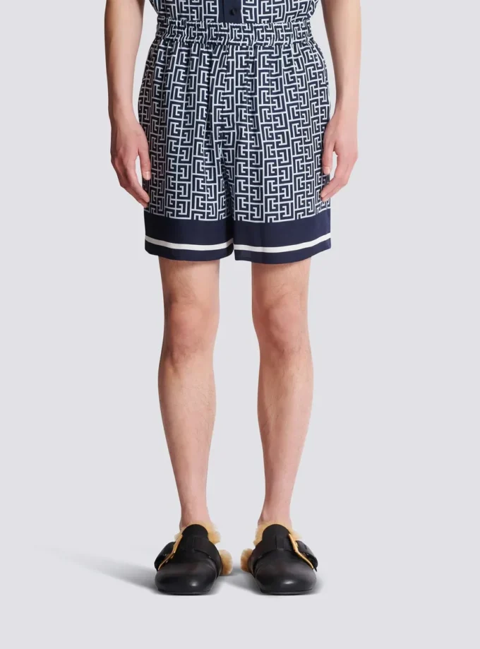 Shorts fluidi con monogramma Shorts fluidi con monogramma