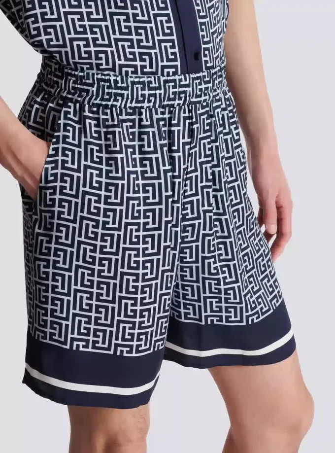 Shorts fluidi con monogramma Shorts fluidi con monogramma
