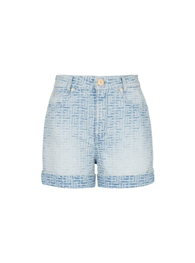 Shorts in denim con monogramma Shorts in denim con monogramma