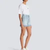 Shorts in denim con monogramma Shorts in denim con monogramma