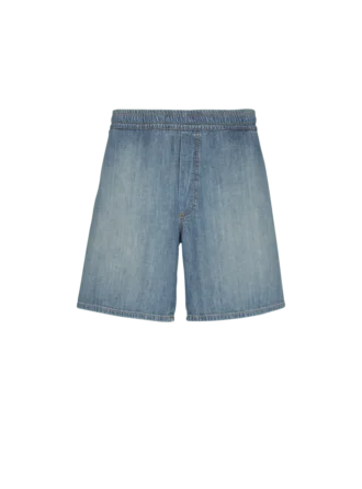 Shorts in denim slavato