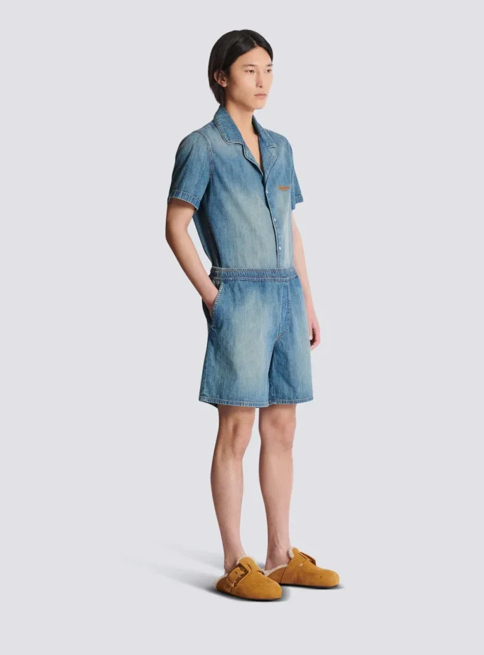 Shorts in denim slavato Shorts in denim slavato