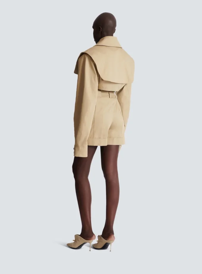 Shorts in gabardine di cotone con cintura Shorts in gabardine di cotone con cintura
