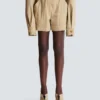 Shorts in gabardine di cotone con cintura Shorts in gabardine di cotone con cintura