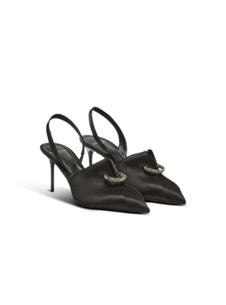 Slingback in raso con piercing