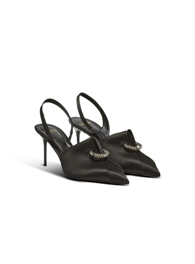 Slingback in raso con piercing