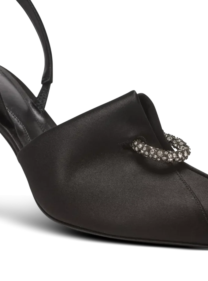 Slingback in raso con piercing