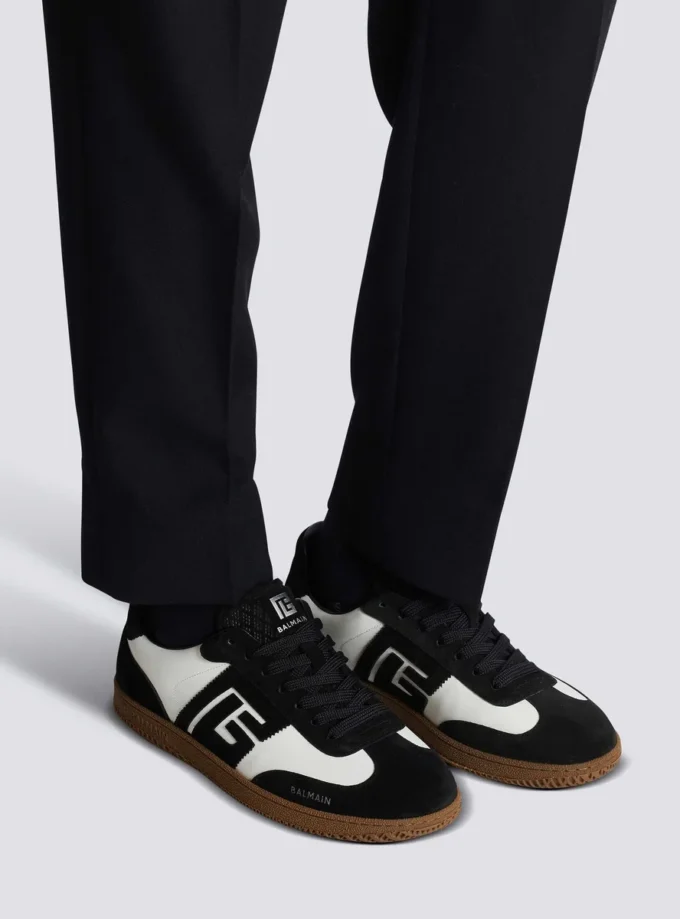 Sneakers Balmain Swan in pelle di vitello e pelle scamosciata Sneakers Balmain Swan in pelle di vitello e pelle scamosciata