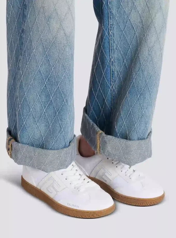 Sneakers Balmain Swan in pelle e tela Sneakers Balmain Swan in pelle e tela