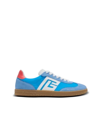 Sneakers Balmain Swan in pelle, pelle scamosciata e nylon