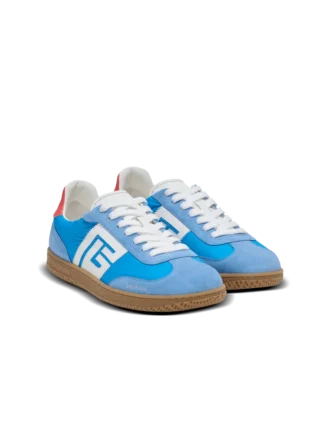 Sneakers Balmain Swan in pelle, pelle scamosciata e nylon