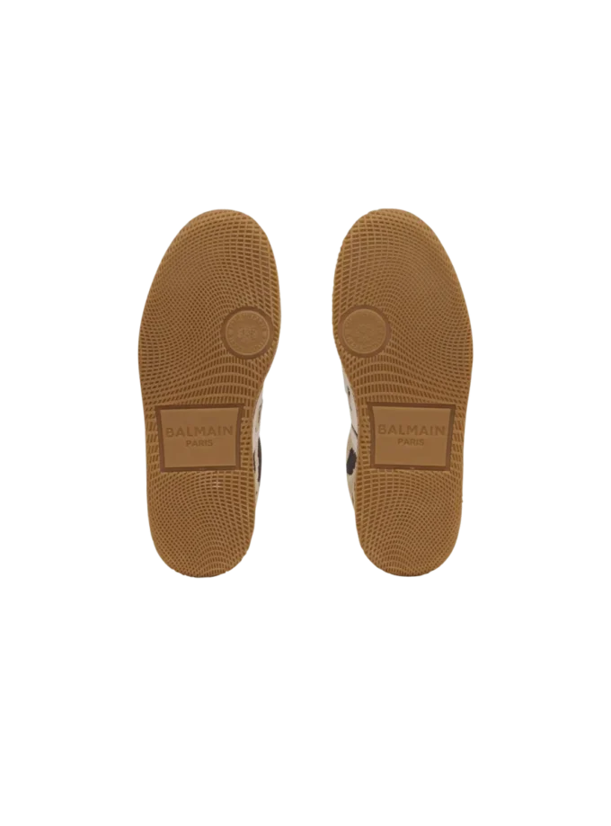 Sneakers Balmain Swan in pelle scamosciata con stampa leopardata Sneakers Balmain Swan in pelle scamosciata con stampa leopardata