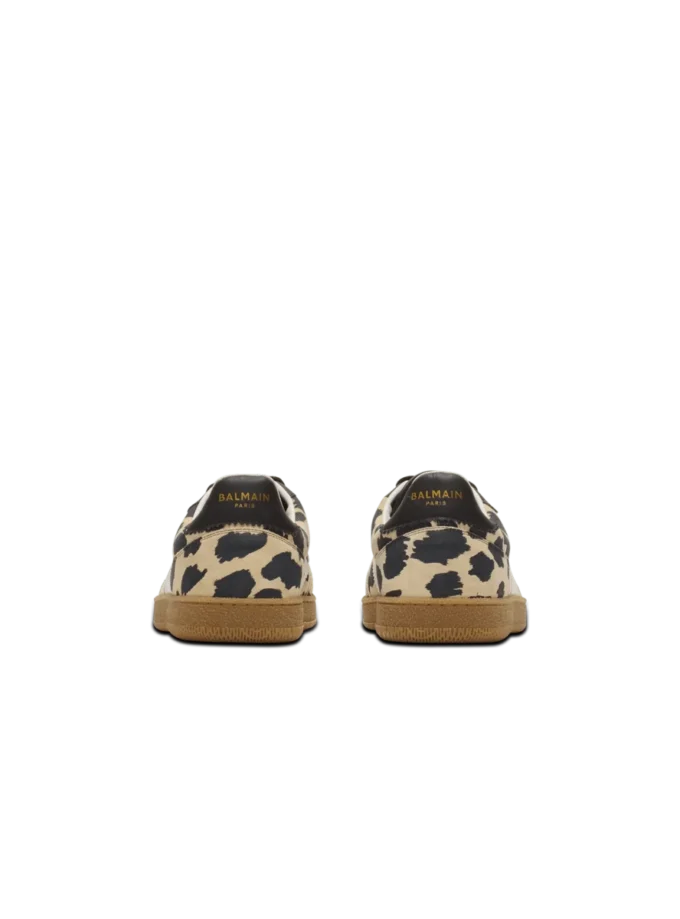 Sneakers Balmain Swan in pelle scamosciata con stampa leopardata Sneakers Balmain Swan in pelle scamosciata con stampa leopardata