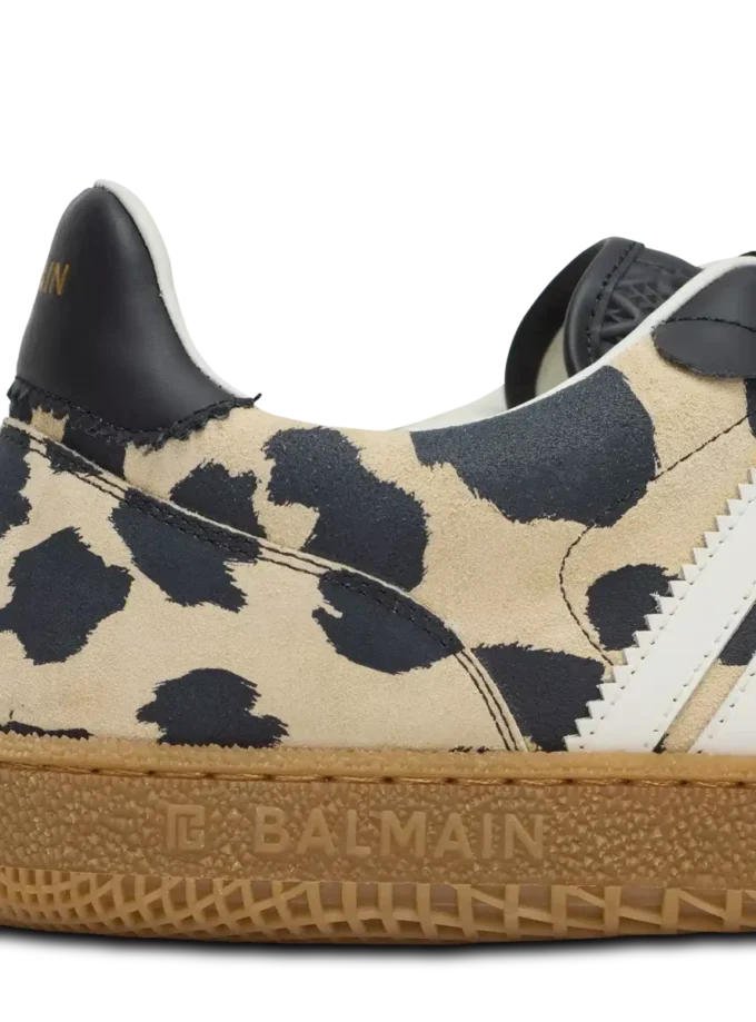 Sneakers Balmain Swan in pelle scamosciata con stampa leopardata Sneakers Balmain Swan in pelle scamosciata con stampa leopardata