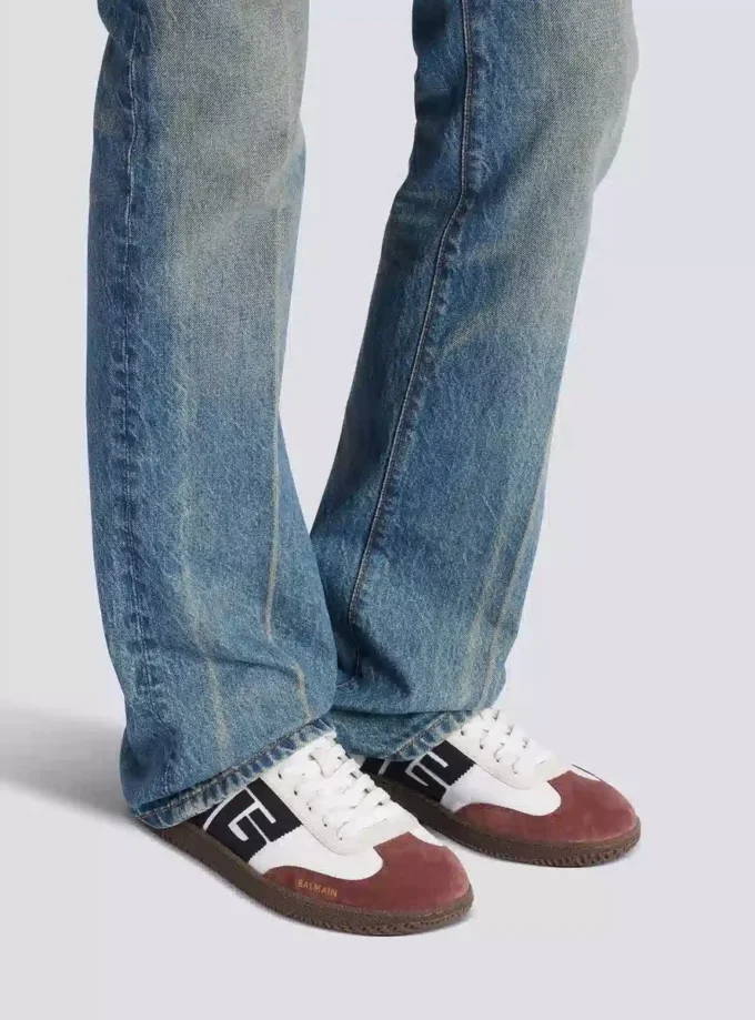 Sneakers Balmain Swan in pelle scamosciata e nylon Sneakers Balmain Swan in pelle scamosciata e nylon