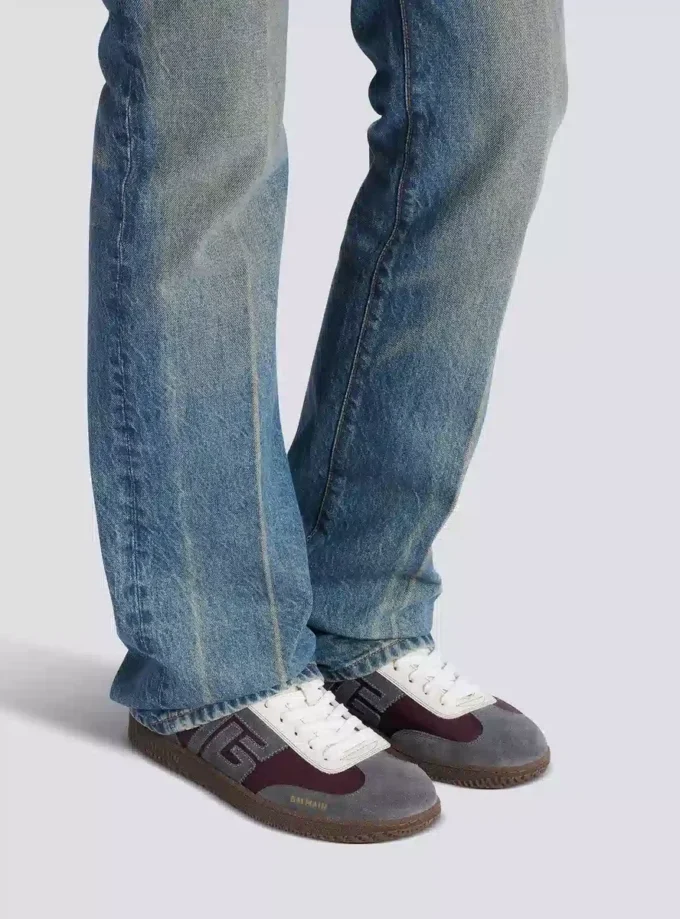 Sneakers Balmain Swan in pelle scamosciata e nylon Sneakers Balmain Swan in pelle scamosciata e nylon