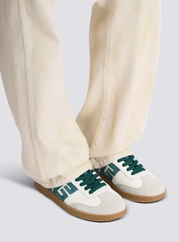 Sneakers Balmain Swan in pelle scamosciata e pelle liscia Sneakers Balmain Swan in pelle scamosciata e pelle liscia