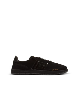 Sneakers Balmain Swan in pelle scamosciata e vernice