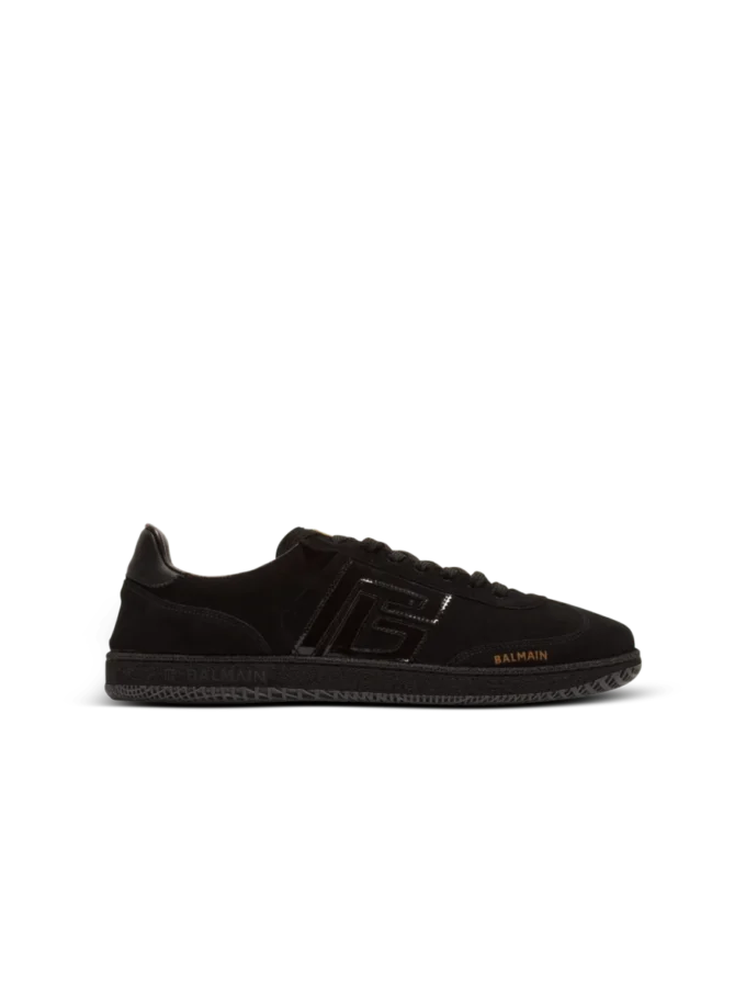 Sneakers Balmain Swan in pelle scamosciata e vernice Sneakers Balmain Swan in pelle scamosciata e vernice