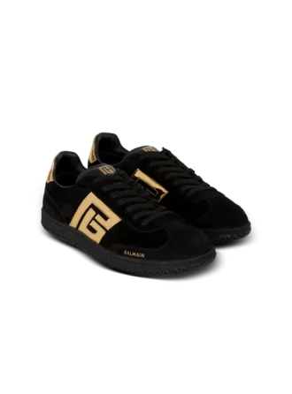 Sneakers Balmain Swan in pelle scamosciata e vernice