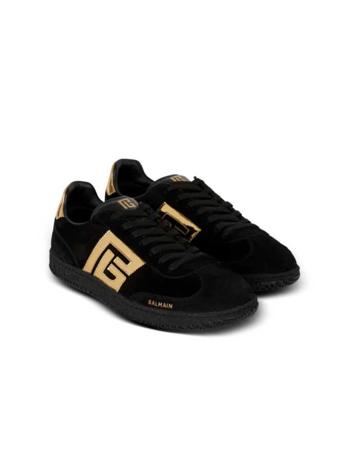 Sneakers Balmain Swan in pelle scamosciata e vernice Sneakers Balmain Swan in pelle scamosciata e vernice