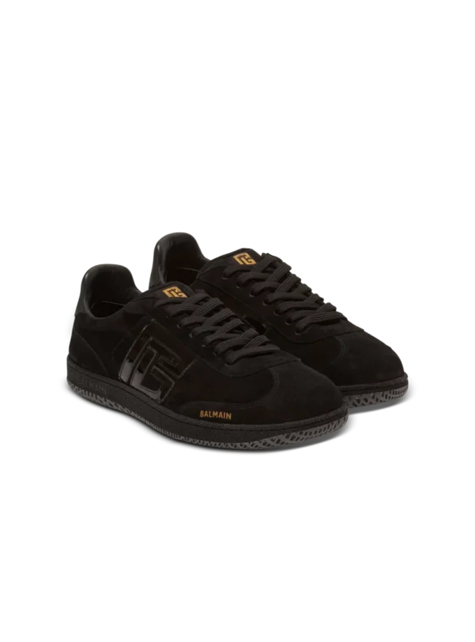 Sneakers Balmain Swan in pelle scamosciata e vernice Sneakers Balmain Swan in pelle scamosciata e vernice