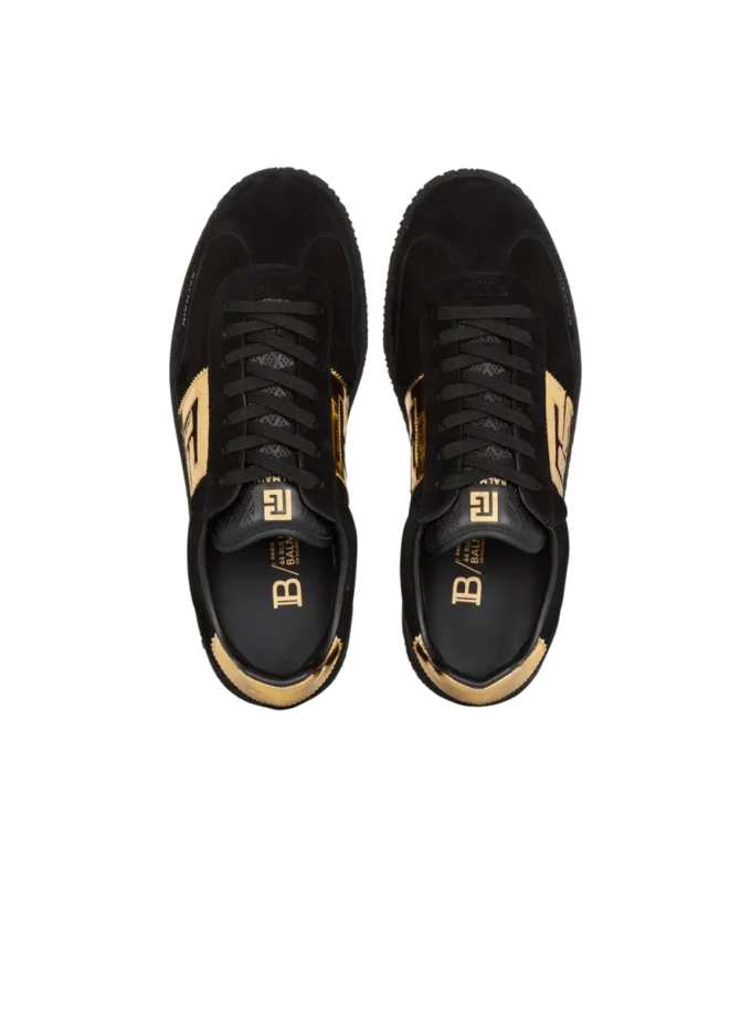 Sneakers Balmain Swan in pelle scamosciata e vernice Sneakers Balmain Swan in pelle scamosciata e vernice