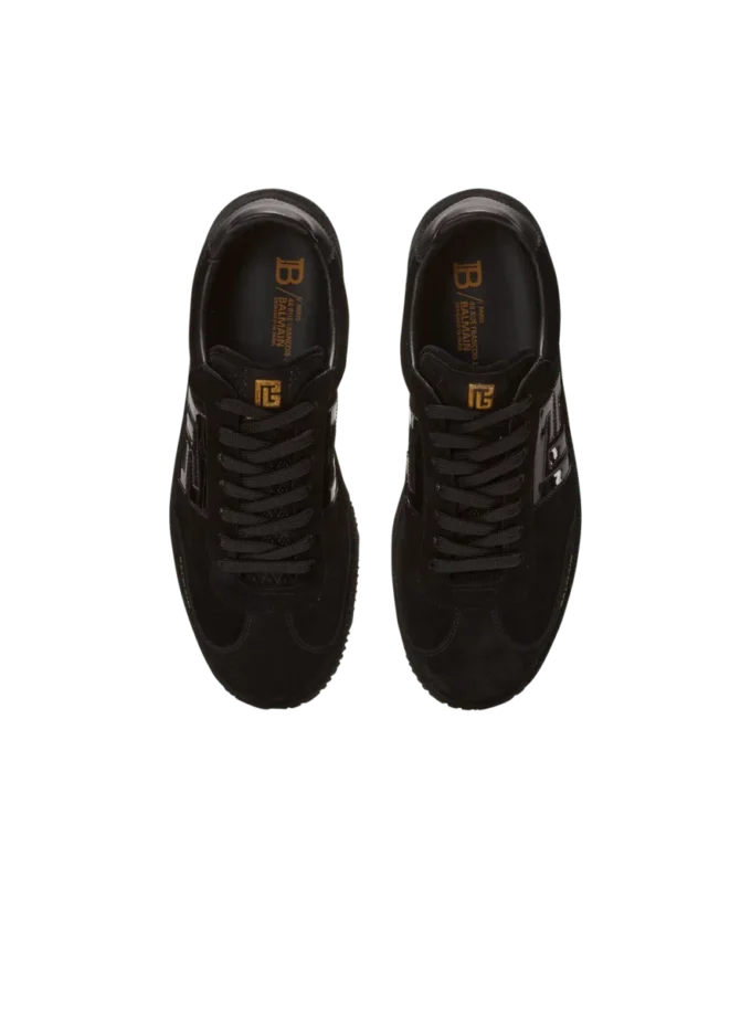Sneakers Balmain Swan in pelle scamosciata e vernice Sneakers Balmain Swan in pelle scamosciata e vernice