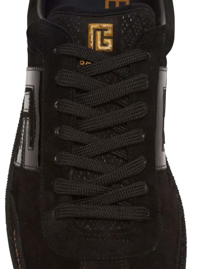 Sneakers Balmain Swan in pelle scamosciata e vernice Sneakers Balmain Swan in pelle scamosciata e vernice