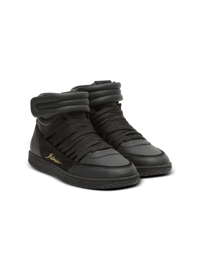 Sneakers stringate mid-top Balmain Swan in pelle Sneakers stringate mid-top Balmain Swan in pelle