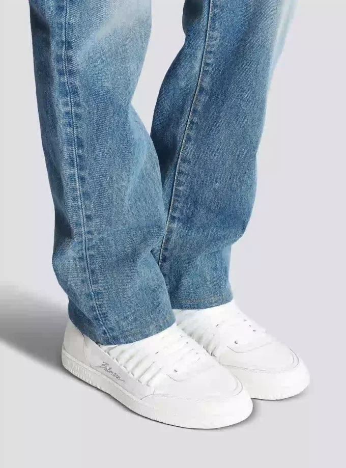 Sneakers stringate mid-top Balmain Swan in pelle Sneakers stringate mid-top Balmain Swan in pelle