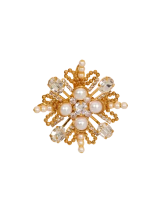 Spilla con perline e cristalli Brandebourg