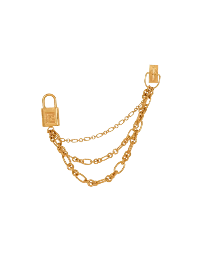 Spilla Sync in ottone con catene