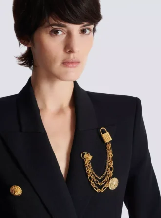 Spilla Sync in ottone con catene