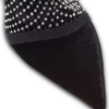 Stivaletti con tacco in rete con velluto e strass Stivaletti con tacco in rete con velluto e strass